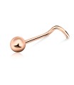 2.5mm Ball Shaped Silver Curved Nose Stud NSKB-63